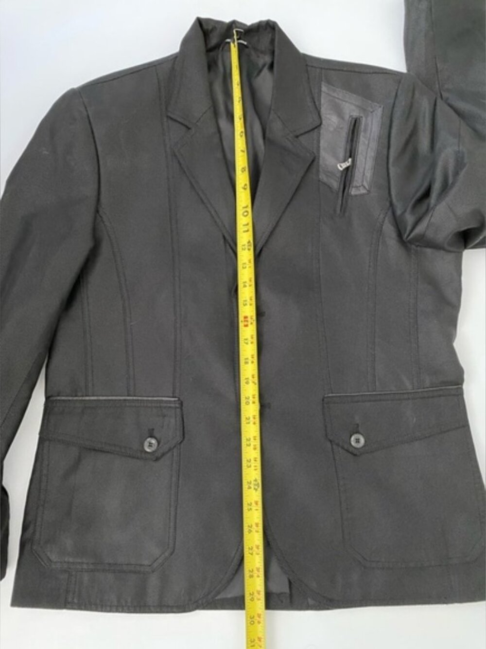 Mondo Menswear Jacket Blazer Black Zipper Leather Accent New size X-Large - Picture 8 of 14